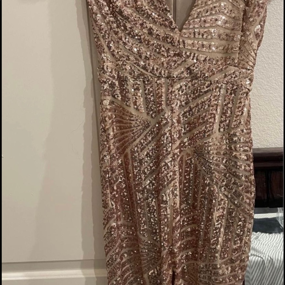 Gold Sequin Event Dress